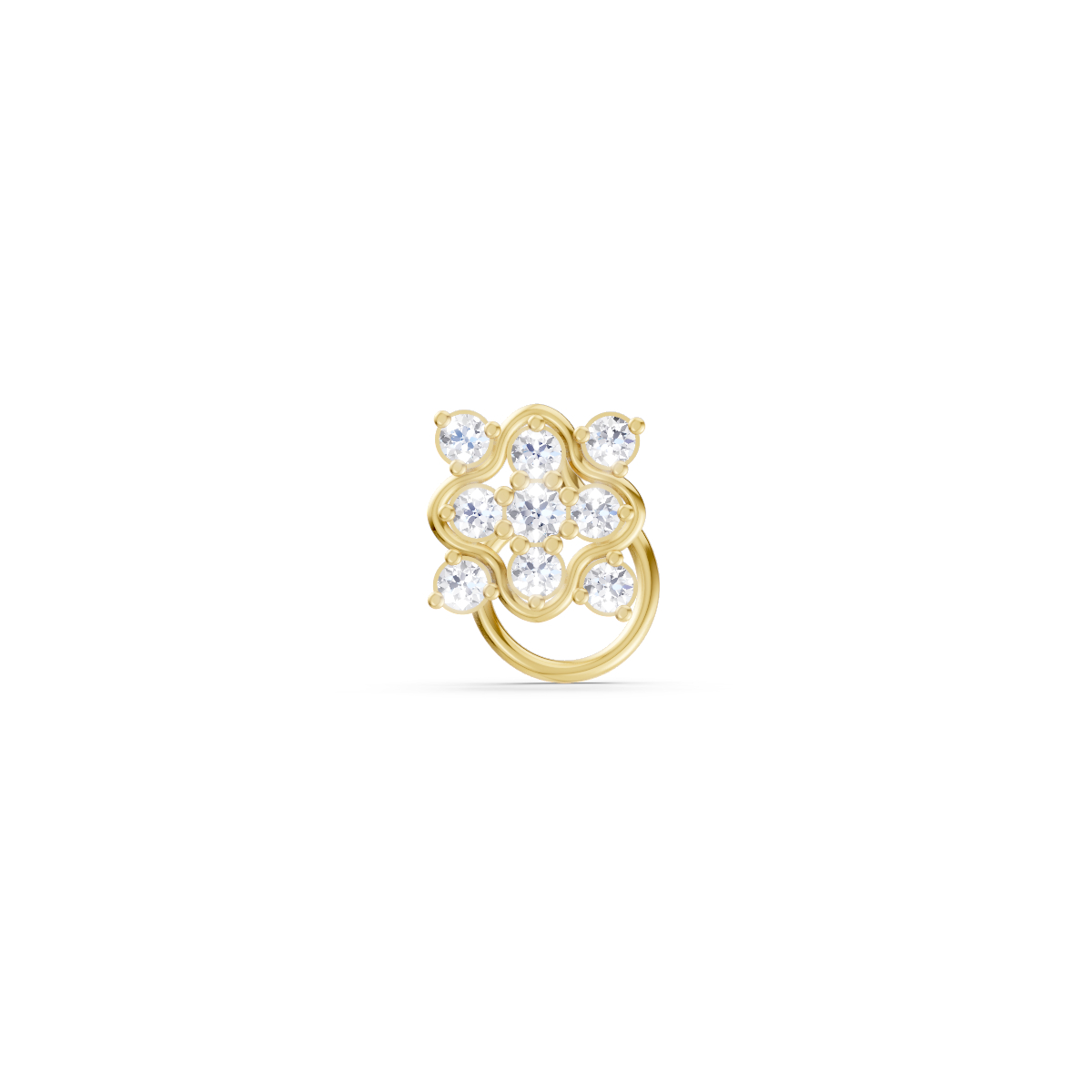 Floral Diamond Nose Pin